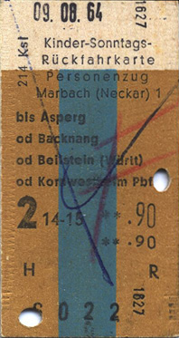 Fahrkarte Marbach-Beilstein